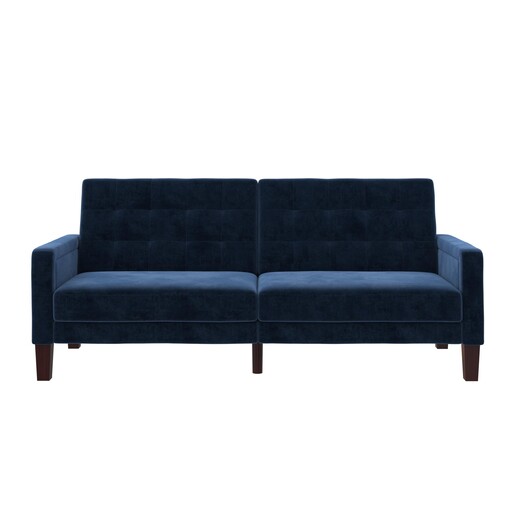 Schlafsofa Porter Futon, mit Knopfheftung, Breite 200 cm, in velvet blau