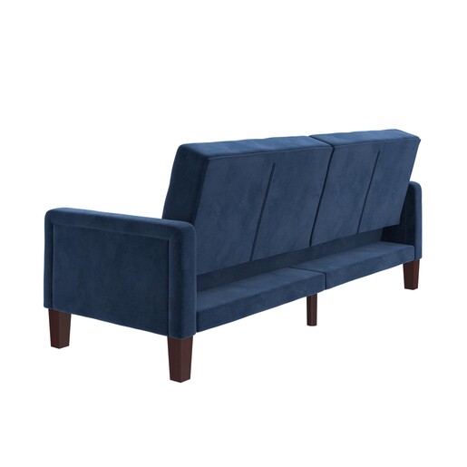 Schlafsofa Porter Futon, mit Knopfheftung, Breite 200 cm, in velvet blau