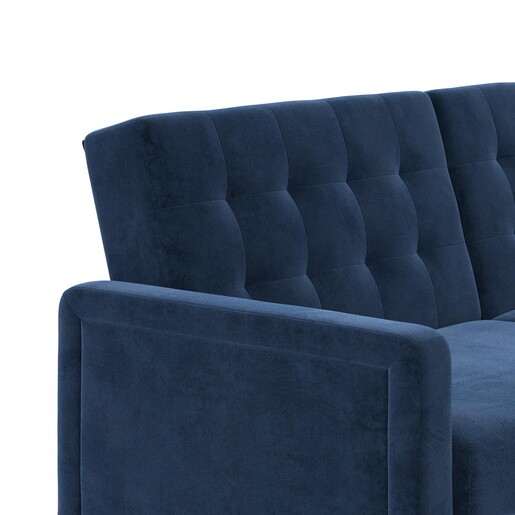 Schlafsofa Porter Futon, mit Knopfheftung, Breite 200 cm, in velvet blau