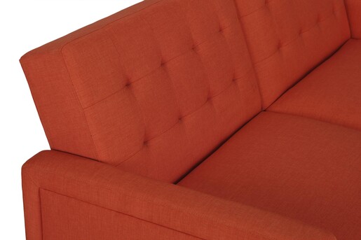 Schlafsofa Porter Futon, mit Knopfheftung, Breite 200 cm, Stoff Linen Look, in koralle farbe