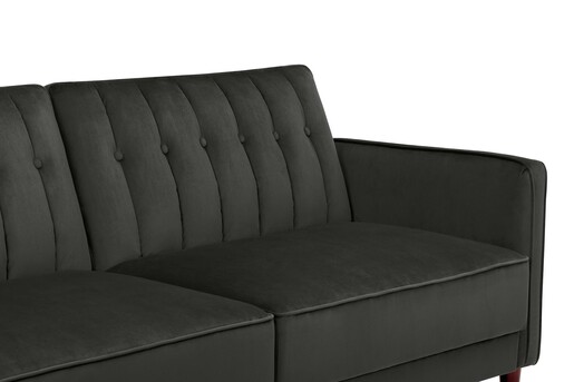 Schlafsofa Pin Bezug in Samtoptik, Breite 207 cm in grau