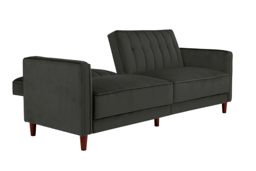 Schlafsofa Pin Bezug in Samtoptik, Breite 207 cm in grau