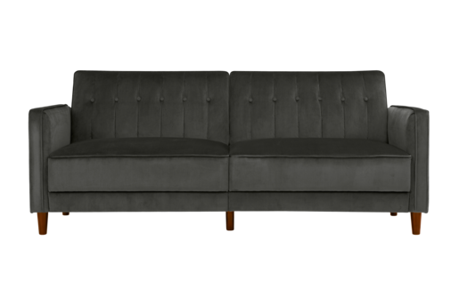 Schlafsofa Pin Bezug in Samtoptik, Breite 207 cm in grau