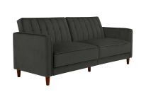 Schlafsofa Pin Bezug in Samtoptik, Breite 207 cm in grau