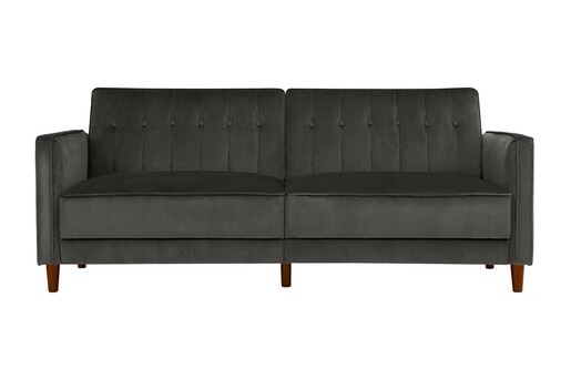 Schlafsofa Pin Bezug in Samtoptik, Breite 207 cm in grau