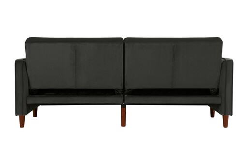 Schlafsofa Pin Bezug in Samtoptik, Breite 207 cm in grau