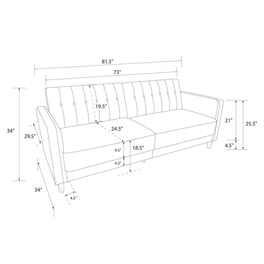 Schlafsofa Pin Bezug in Samtoptik, Breite 207 cm in grau