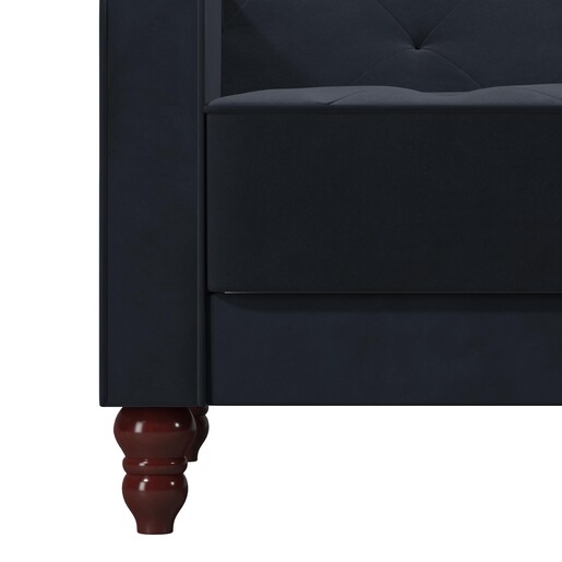 Schlafsofa Vintage Bezug in Samtoptik, Diamant-Steppung, Breite 207 cm in blau