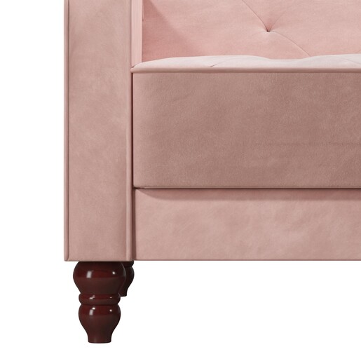 Schlafsofa Vintage Bezug in Samtoptik, Diamant-Steppung, Breite 207 cm in pink