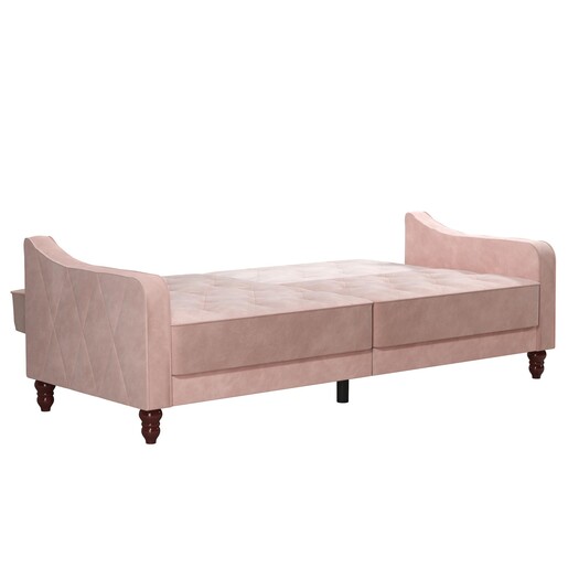 Schlafsofa Vintage Bezug in Samtoptik, Diamant-Steppung, Breite 207 cm in pink