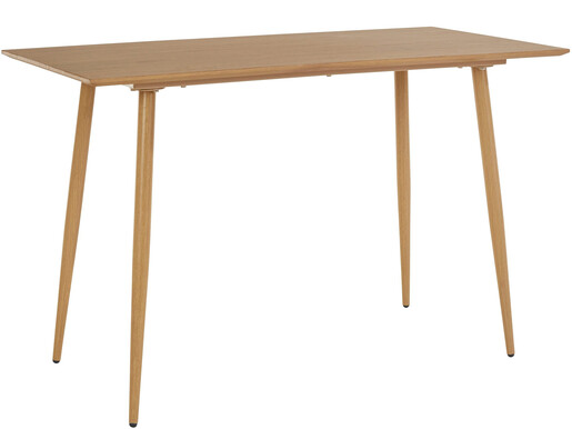 Schreibtisch Matcha, Tischplatte aus MDF in Marmoroptik, Metallbeine, Breite 110 cm in eichefarben