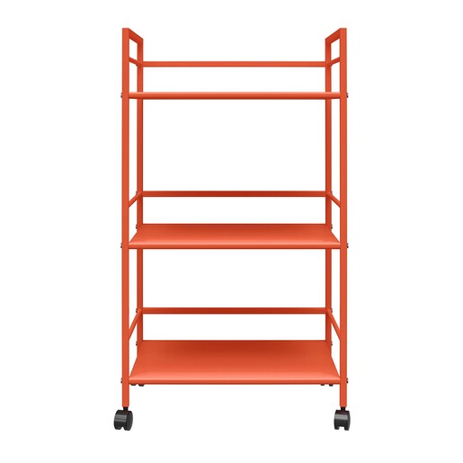 Rollwagen Cache aus Metall mit 3 Fächer, Breite 43 cm in orange