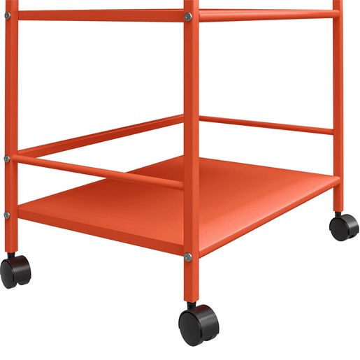 Rollwagen Cache aus Metall mit 3 Fächer, Breite 43 cm in orange