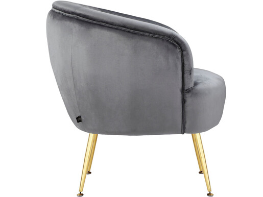 Loungesessel Scavo Gepolsterter Sessel mit Beine in Goldfarbe, Sitz in grau velvet