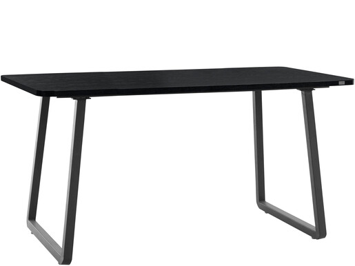 Esstisch Aire, Esszimmertisch aus MDF, Kufengestell aus Metall, Breite 160 cm in schwarz