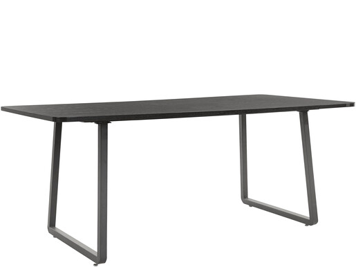 Esstisch Aire, Esszimmertisch aus MDF, Kufengestell aus Metall, Breite 200 cm in schwarz