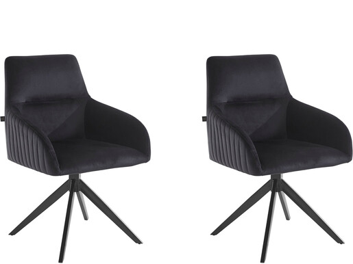Armlehnstuhl Neve (Set, 2 St), Esszimmerstühle, Bezug in Samtoptik, Sitzhöhe 47 cm in schwarz