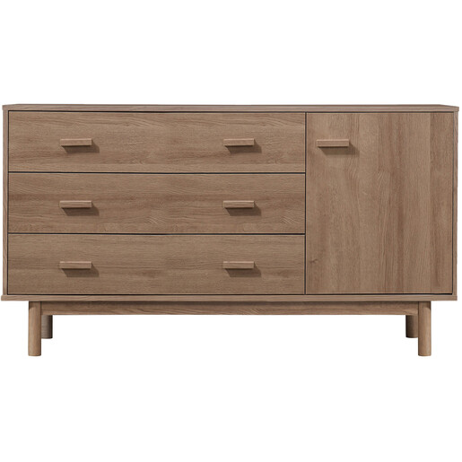 Sideboard Mason Schrank mit 3 Schubladen+1 Tür Scandi Design, Breite 144 cm in eichenfarben