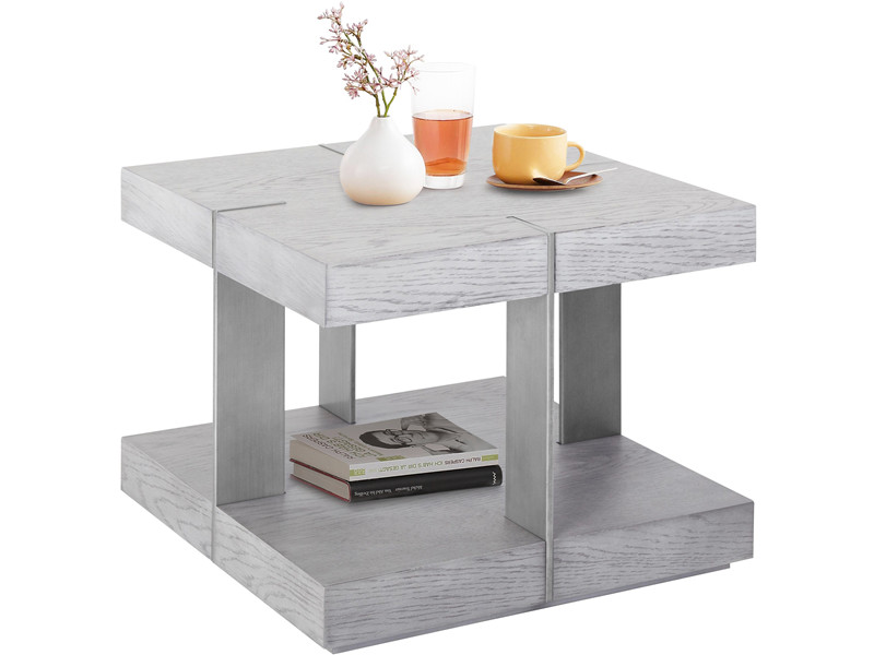 Couchtisch Vermont 50x50 Cm Grau Silberfarben Mdf Metall Loft24 De