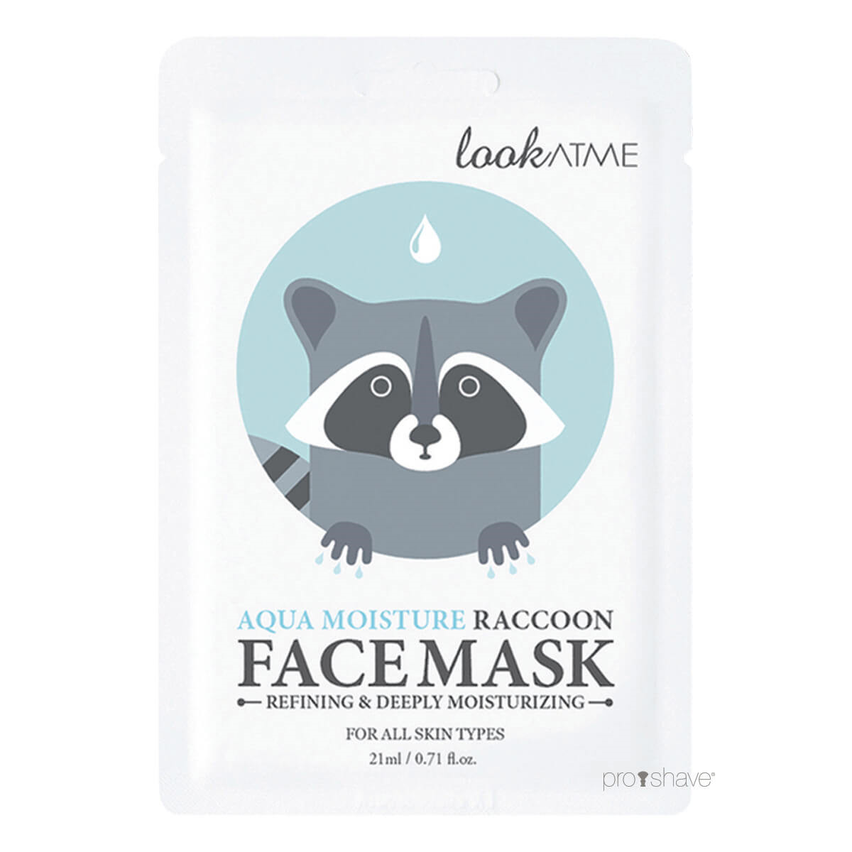 Look at me Face Mask, Raccoon, Aqua Moisture