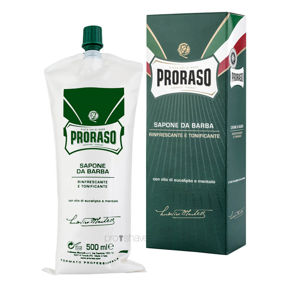 Se Proraso Barbercreme - Eucalyptus og Menthol (500 ml) hos Proshave