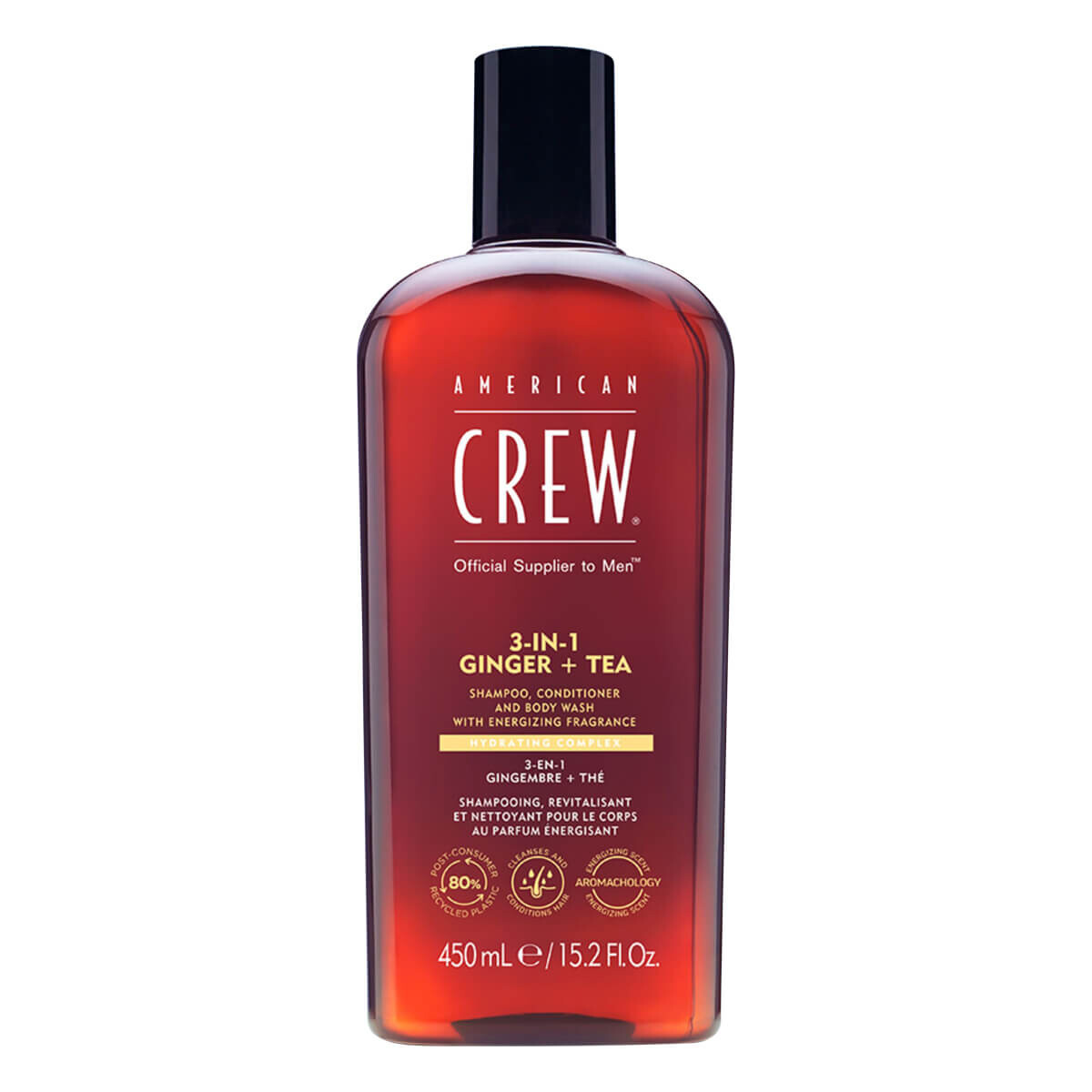 American Crew 3-in-1 Ginger + Tea Hair & Body Shampoo, 450 ml.