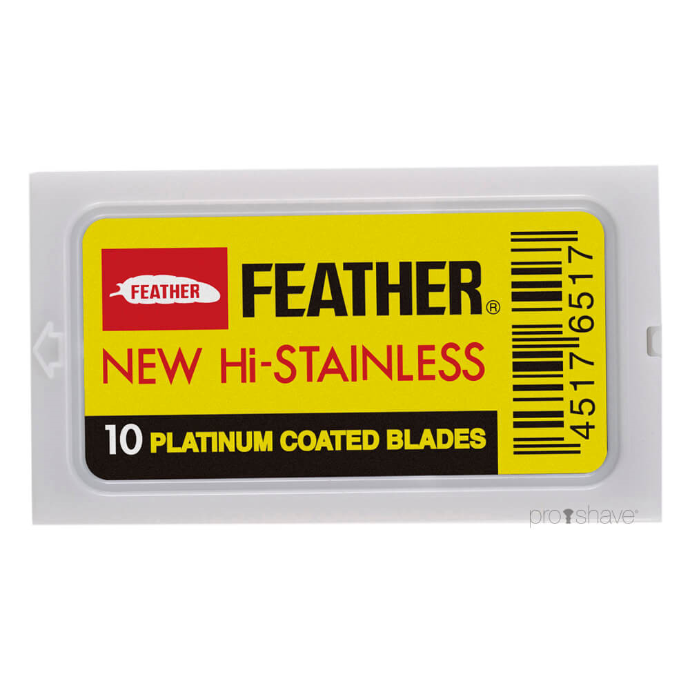 Billede af Feather New Hi-Stainless DE-Barberblade, 10 stk.