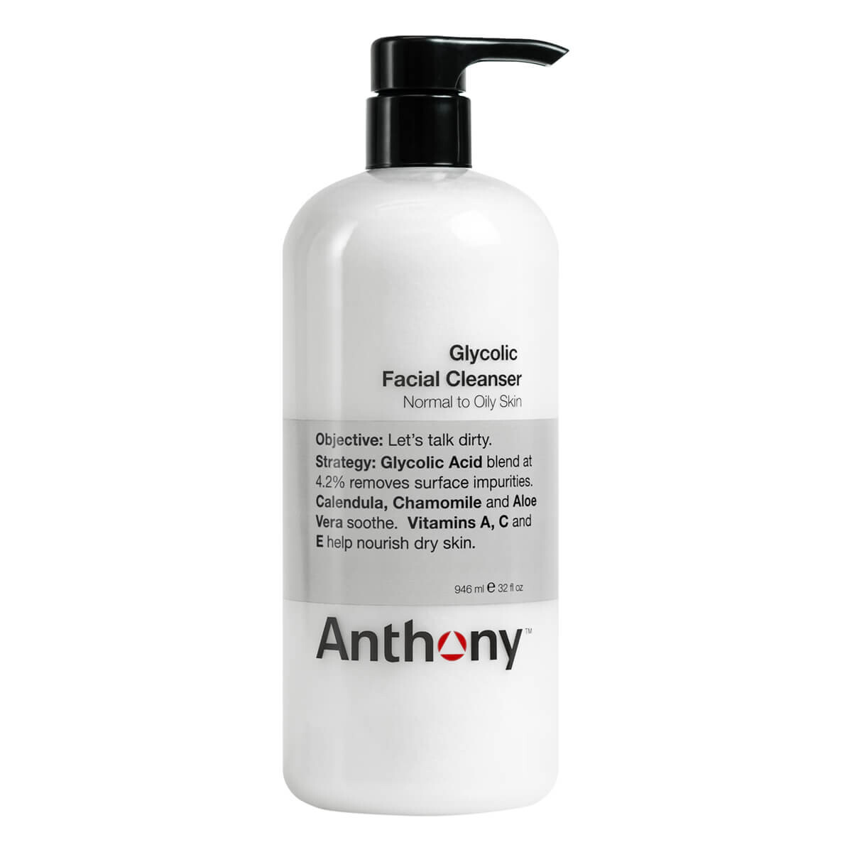 Anthony Logistics Glycolic Facial Cleanser, 946 ml.