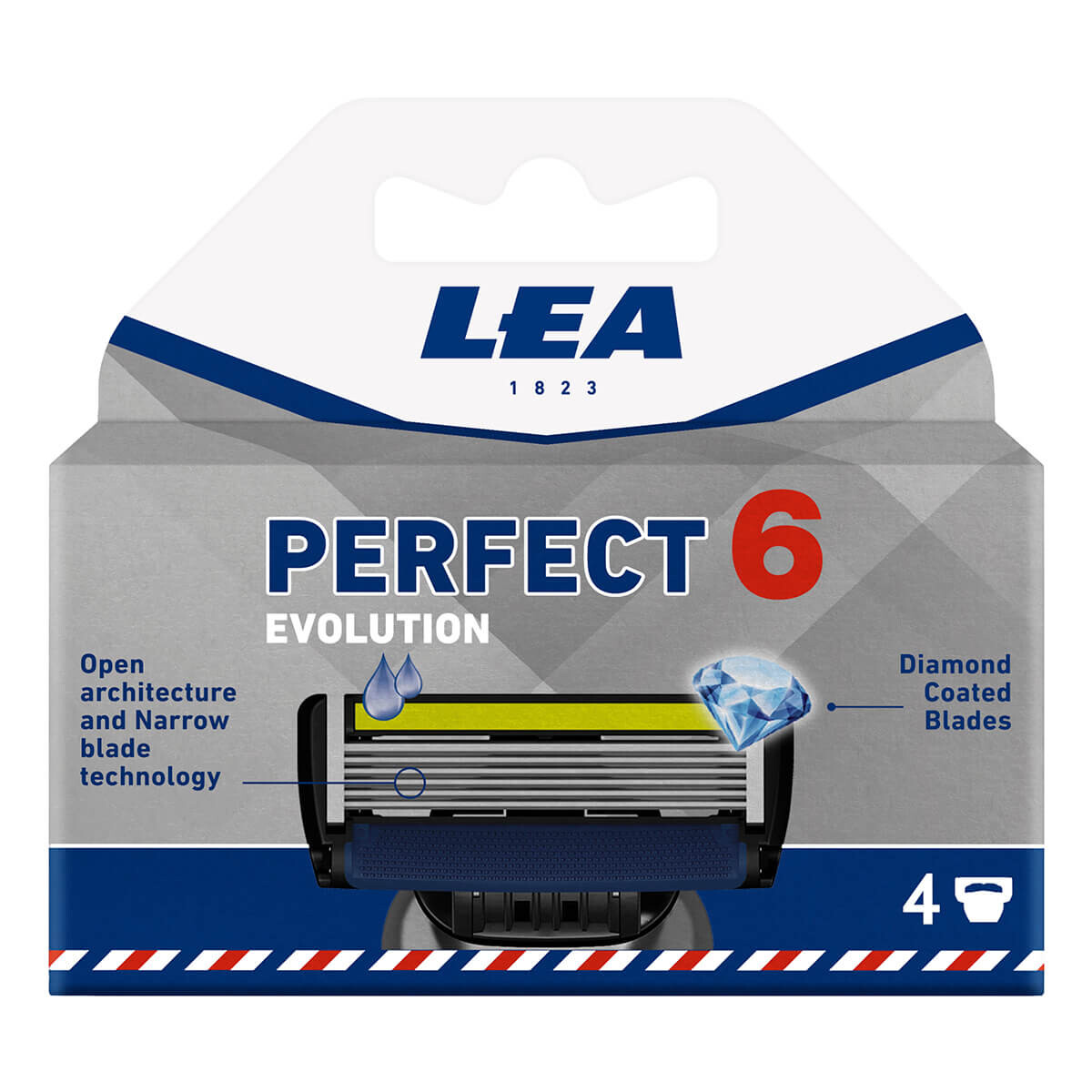 Billede af LEA Perfect 6 Evolution, Cartridge med 4 barberblade (6+1 klinge)