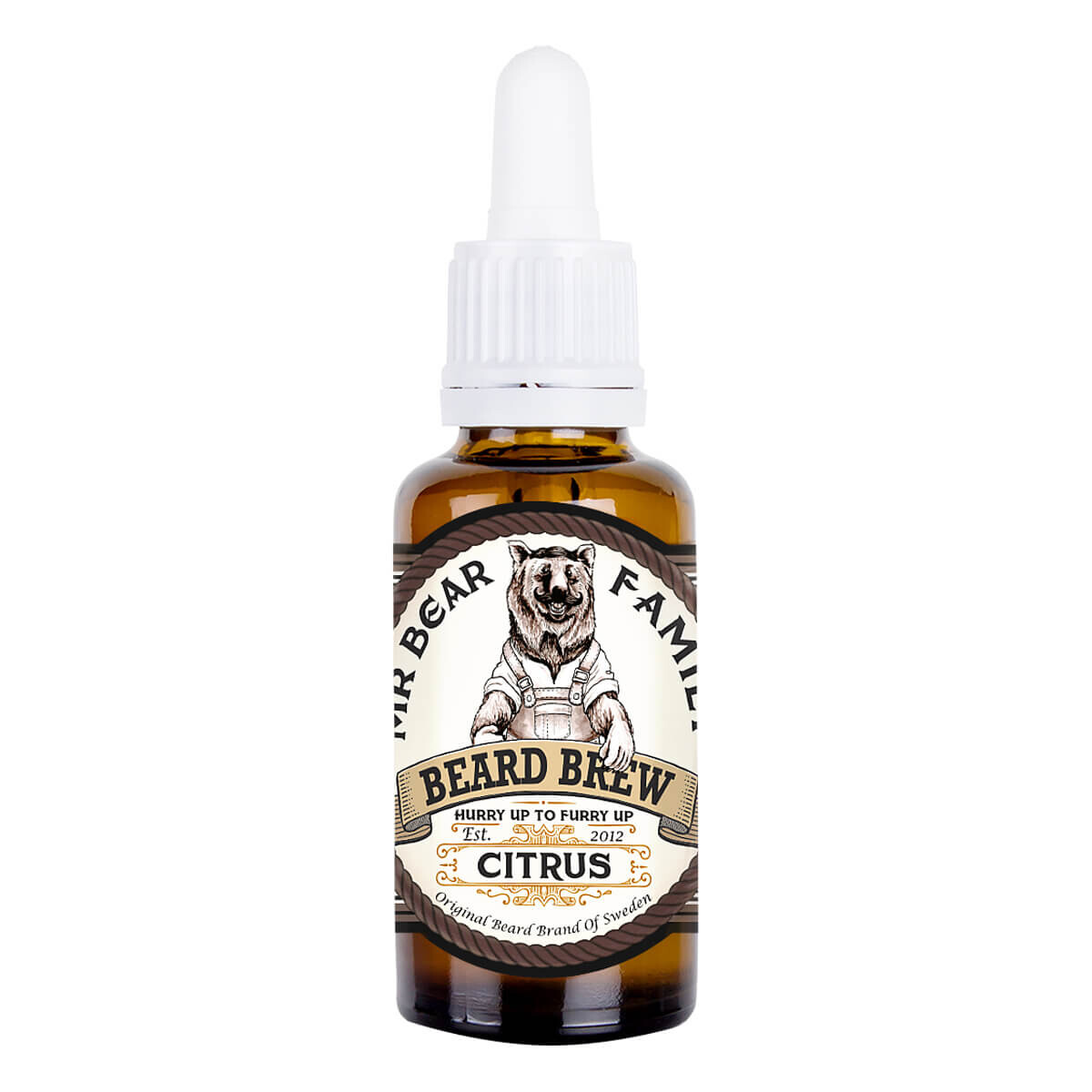 Mr. Bear Skægolie, Beard Brew Oil, Citrus, 30 ml.