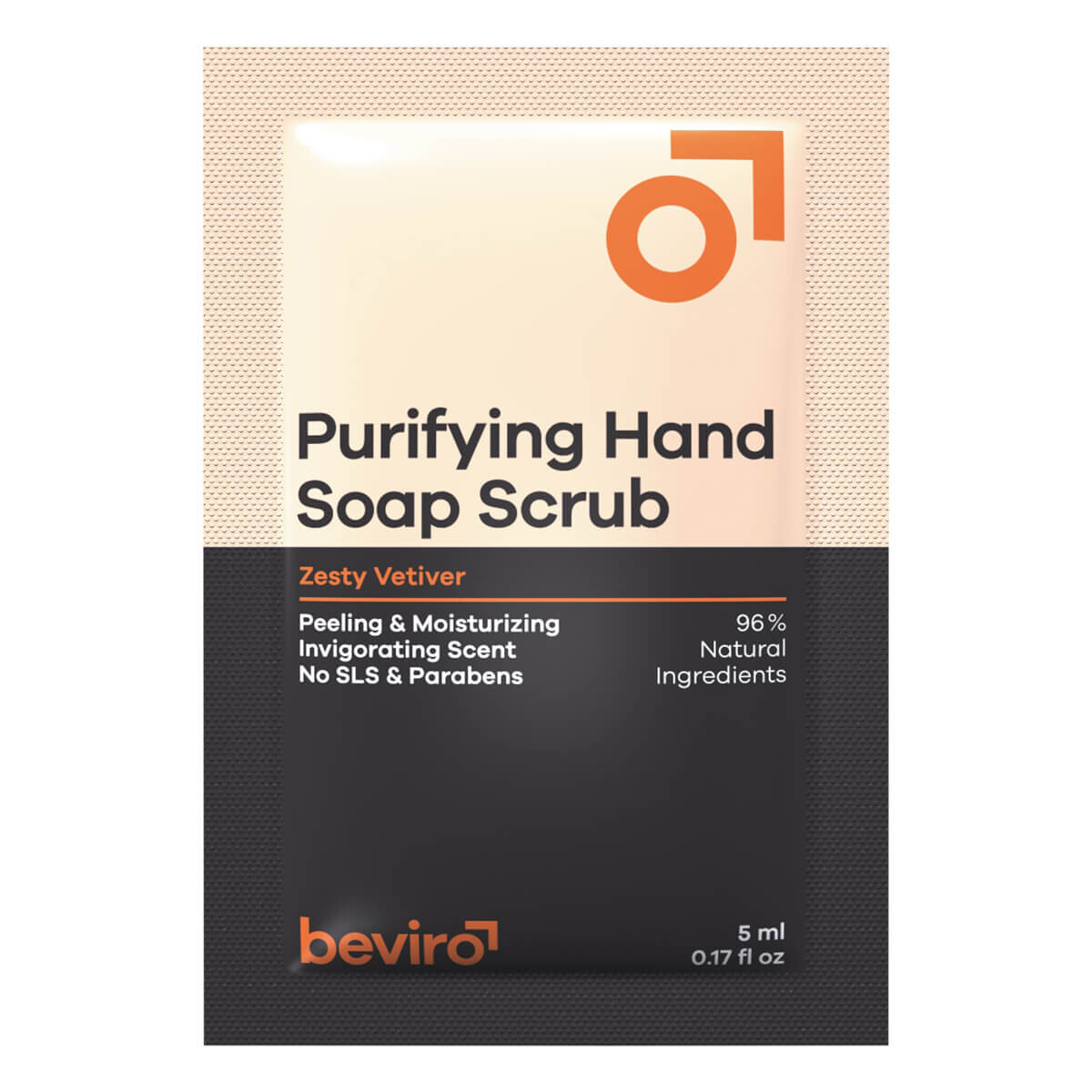 Beviro Purifying Hand Soap Scrub, Zesty Vetiver, Sample, 5 ml.