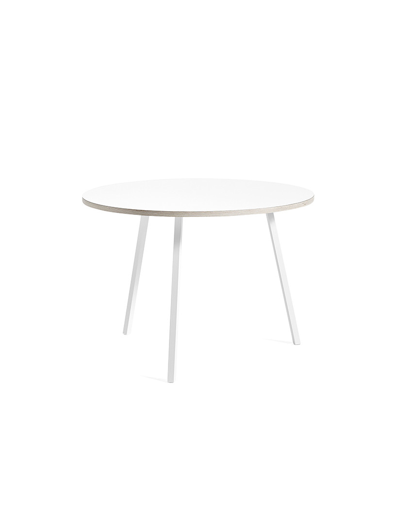 Loop Stand Round Table fra Hay (Hvid laminat, Pulverlakeret stål - hvid, Ø:105 x H:74cm)