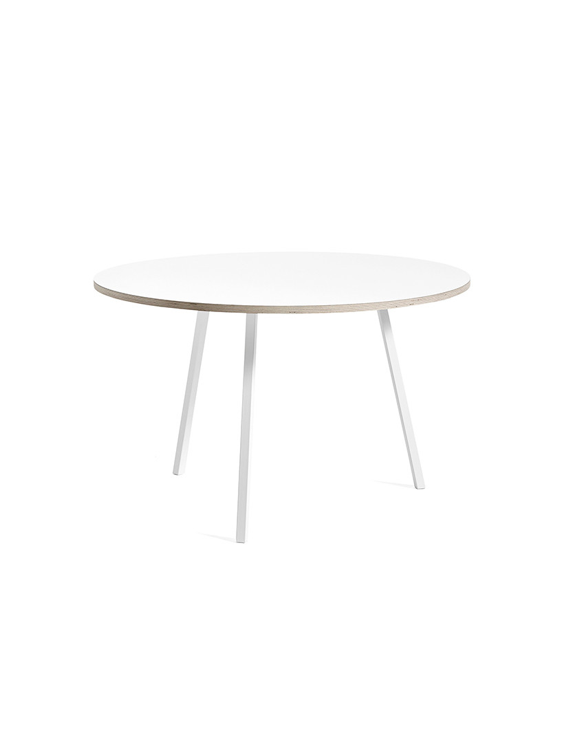 Loop Stand Round Table fra Hay (Hvid laminat, Pulverlakeret stål - hvid, Ø:120 x H:74cm)