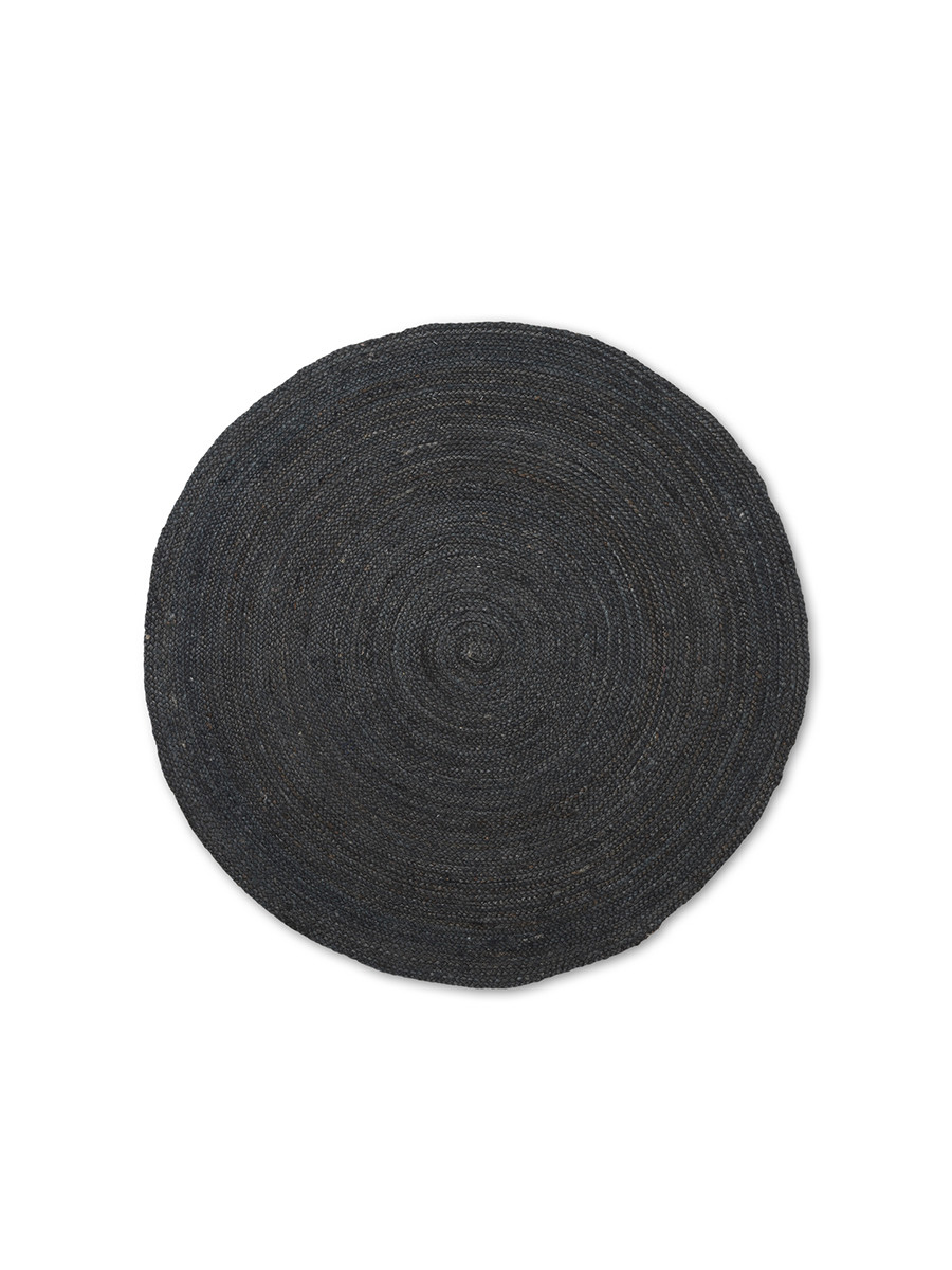 Eternal Round Jute Rug - Black fra Ferm Living (Small: Ø120 cm )