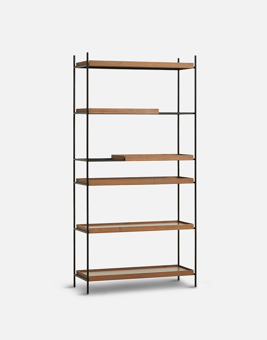 Tray Shelf, høj fra Woud (Walnut: 4 wide, 2 short)