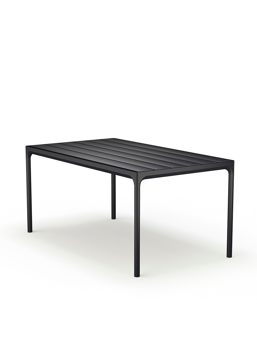 Four Table 160 x 90 cm fra Houe (Sort aluminium stel / sort aluminium bordplade)