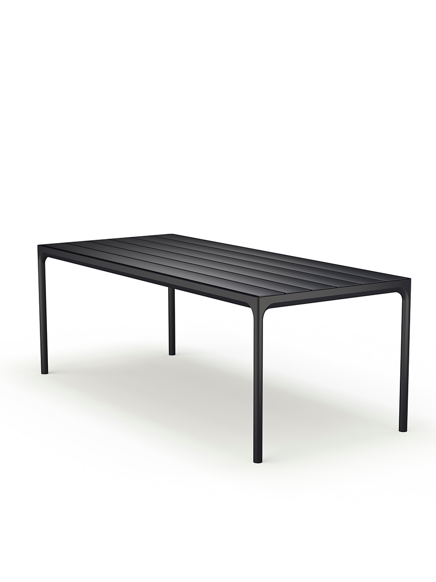 Four Table 210 x 90 cm fra Houe (Sort aluminium stel / sort aluminium bordplade)