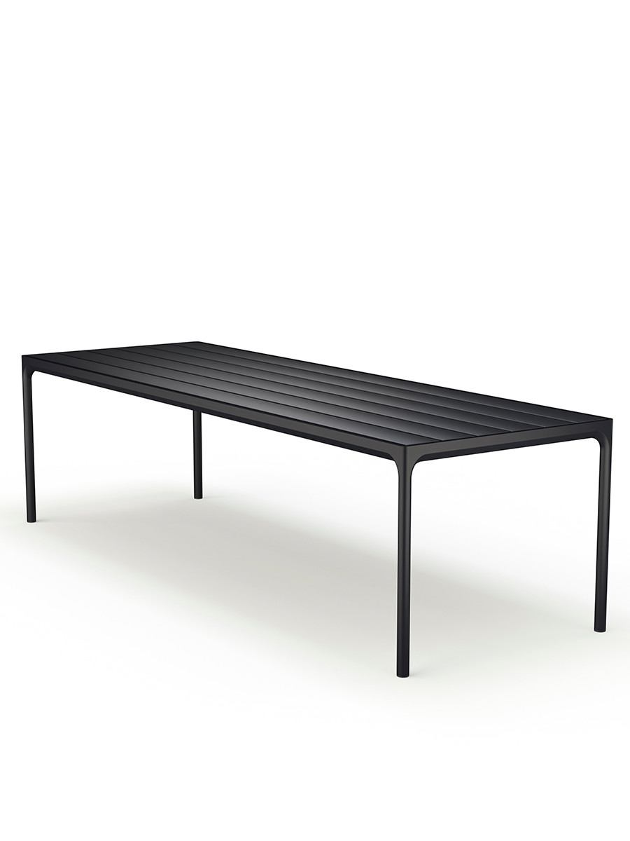 Four Table 270 x 90 cm fra Houe (Sort aluminium stel / sort aluminium bordplade)