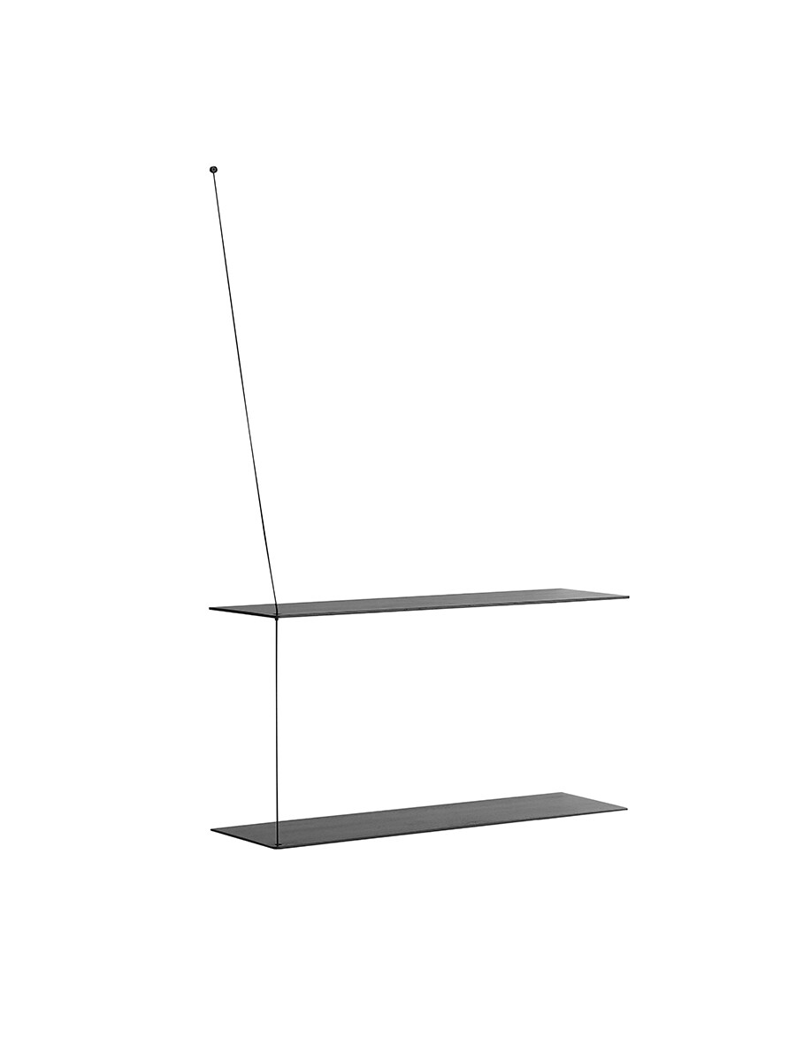 Stedge Shelf, 80 cm fra Woud (Sortlakeret, 2 hylder)