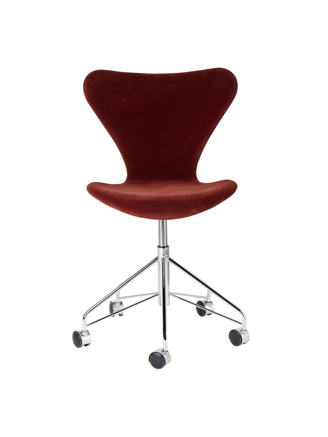 3117 Serie 7 Kontorstol af Arne Jacobsen (Fuldpolstret, Belfast (velour), Autumn red)