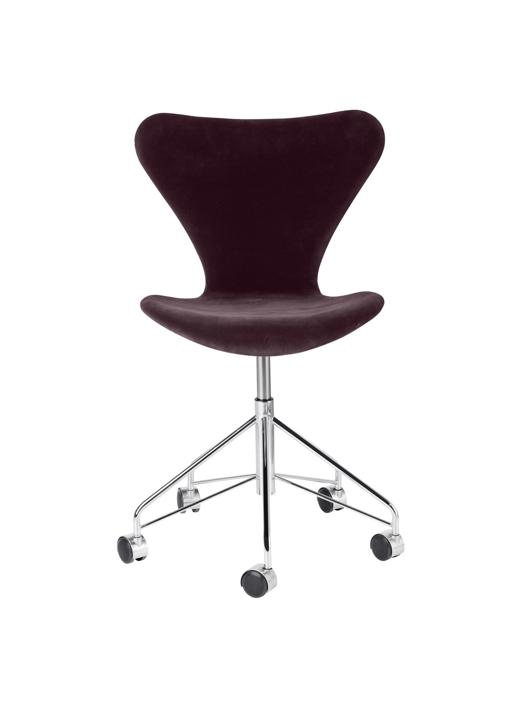 3117 Serie 7 Kontorstol af Arne Jacobsen (Fuldpolstret, Belfast (velour), Dark plum)