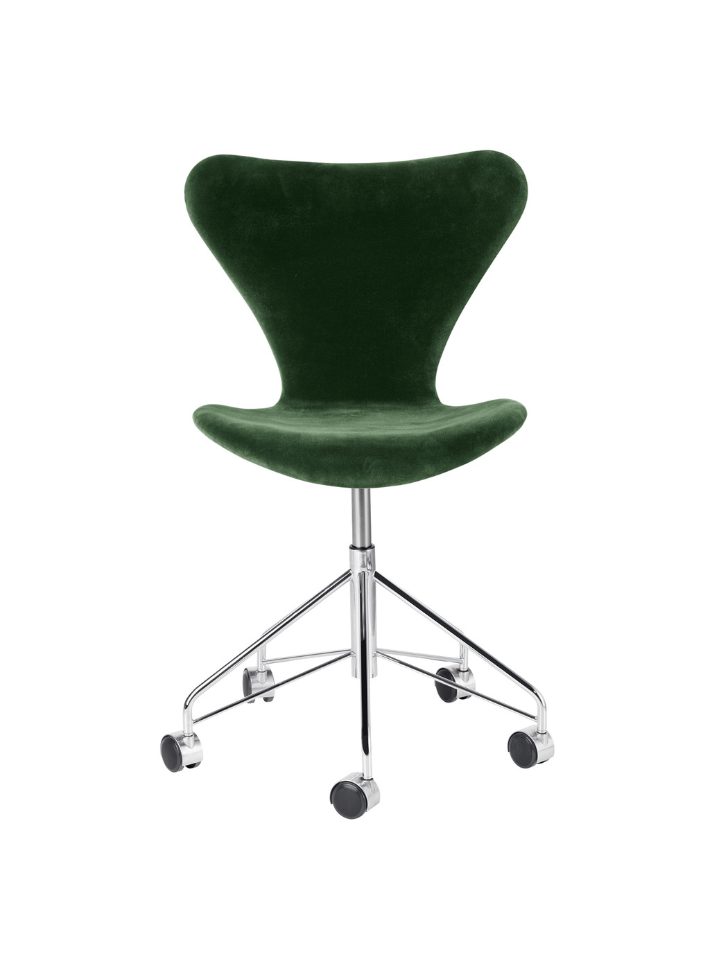 3117 Serie 7 Kontorstol af Arne Jacobsen (Fuldpolstret, Belfast (velour), Forest green)