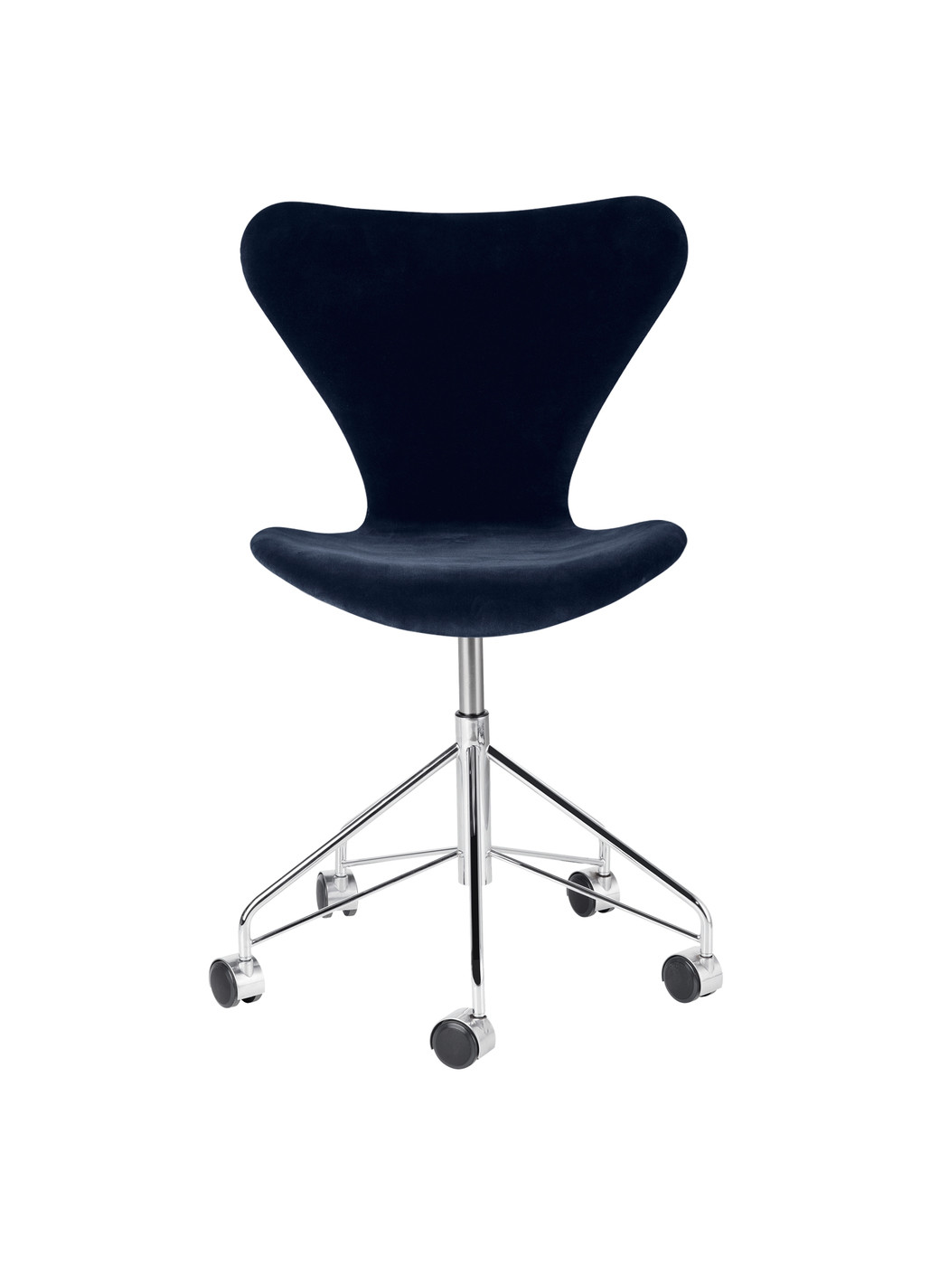 3117 Serie 7 Kontorstol af Arne Jacobsen (Fuldpolstret, Belfast (velour), Midnight blue)