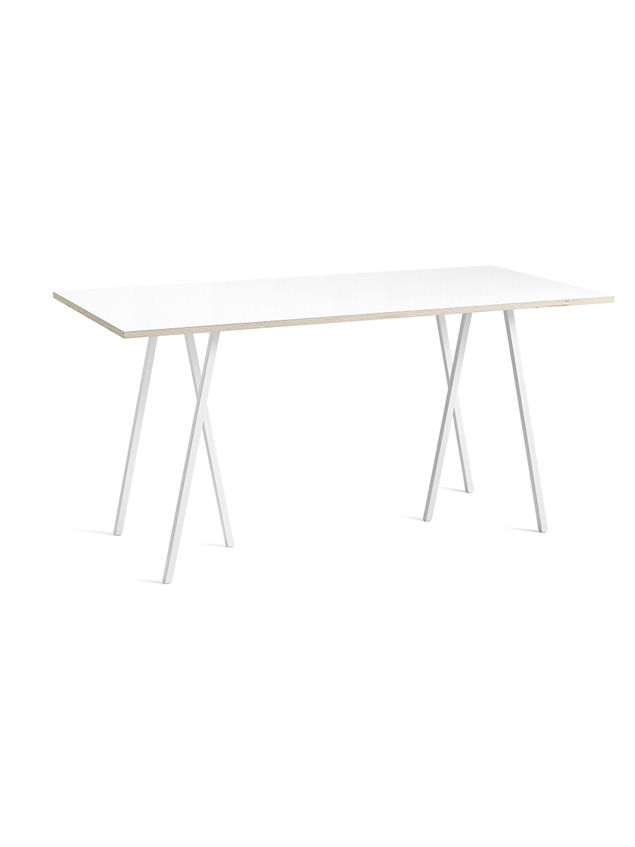 Loop Stand High Table fra Hay (Hvid laminat, Pulverlakeret stål - hvid, L:200 x D:92,5 x H:97cm)