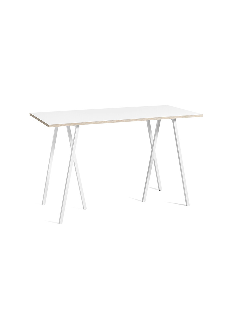 Loop Stand High Table fra Hay (Hvid laminat, Pulverlakeret stål - hvid, L:160 x D:77,5 x H:97cm)