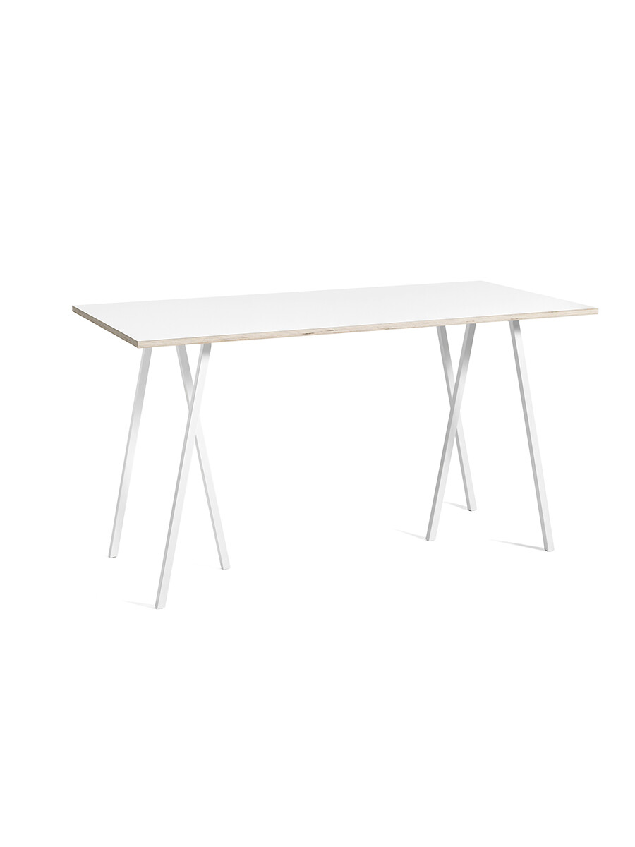 Loop Stand High Table fra Hay (Hvid laminat, Pulverlakeret stål - hvid, L:180 x D:87,5 x H:97cm)