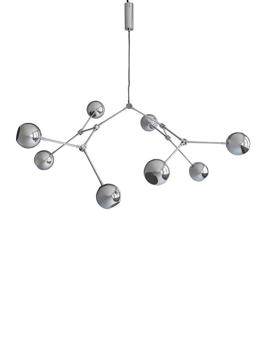 Drop Chandelier Globe, Chrome fra 101 Copenhagen