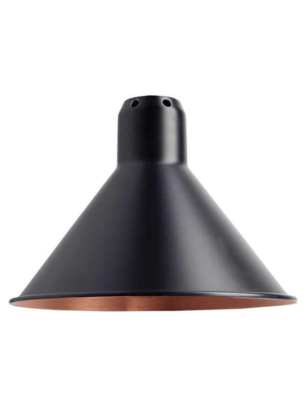 Lampeskærme fra Lampe Gras (Sort/kobber inderside, Conic shade/skærm - Ø210mm)