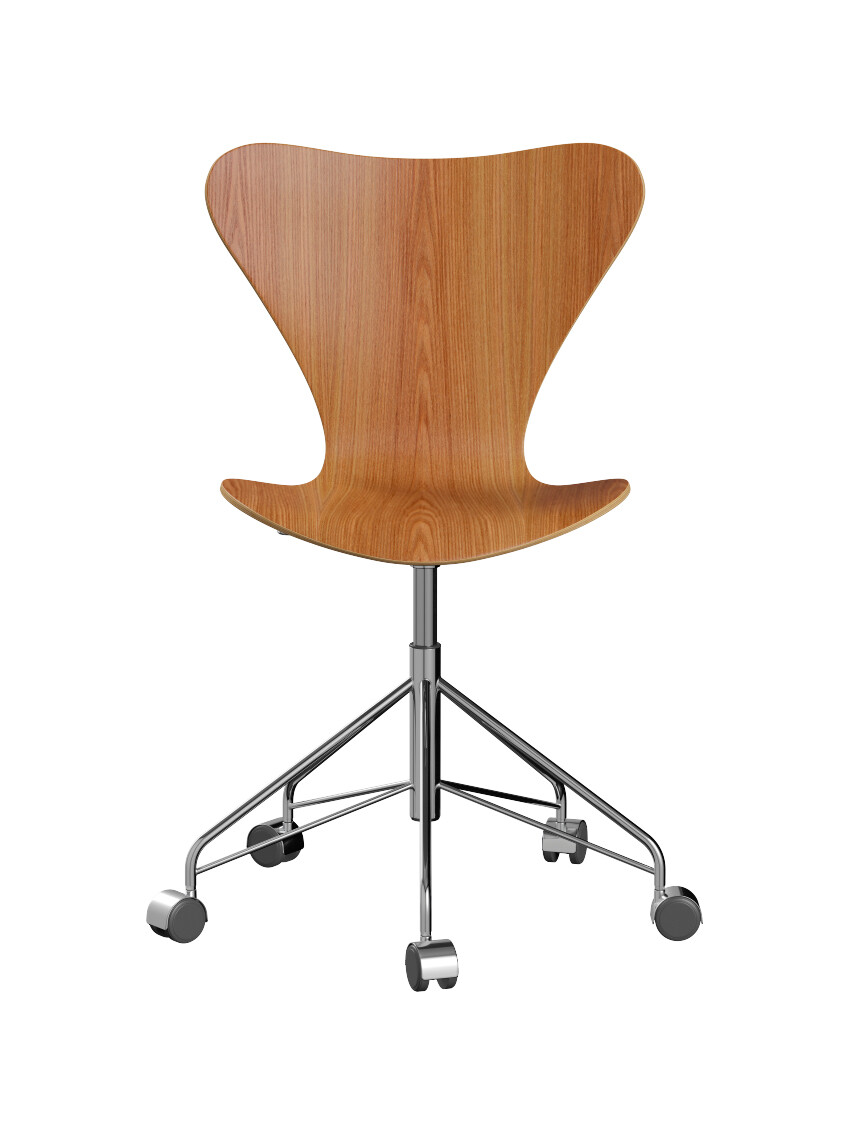 3117 Serie 7 Kontorstol af Arne Jacobsen (Uden polstring, Elm, Ingen farve)