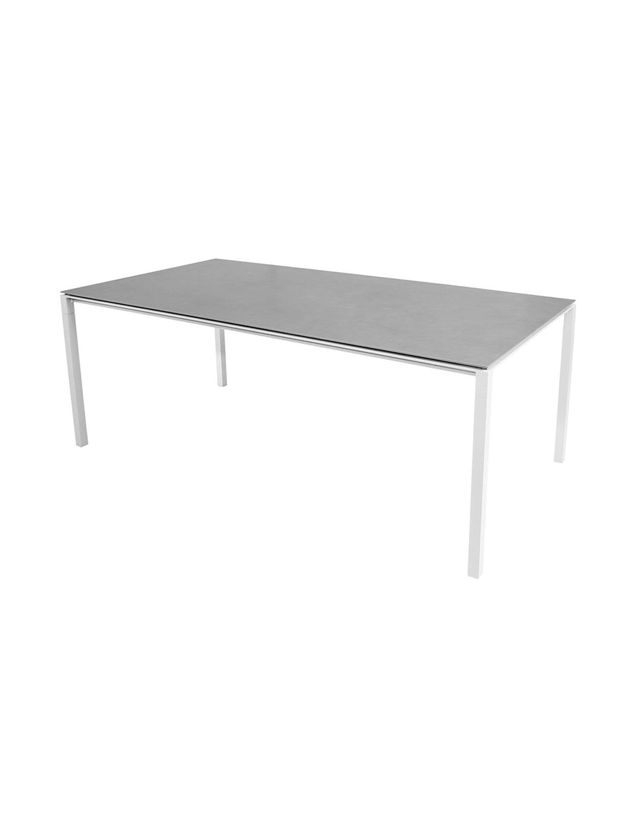 Pure Bord, 200x100 cm fra Cane-line (White, Concrete grey)